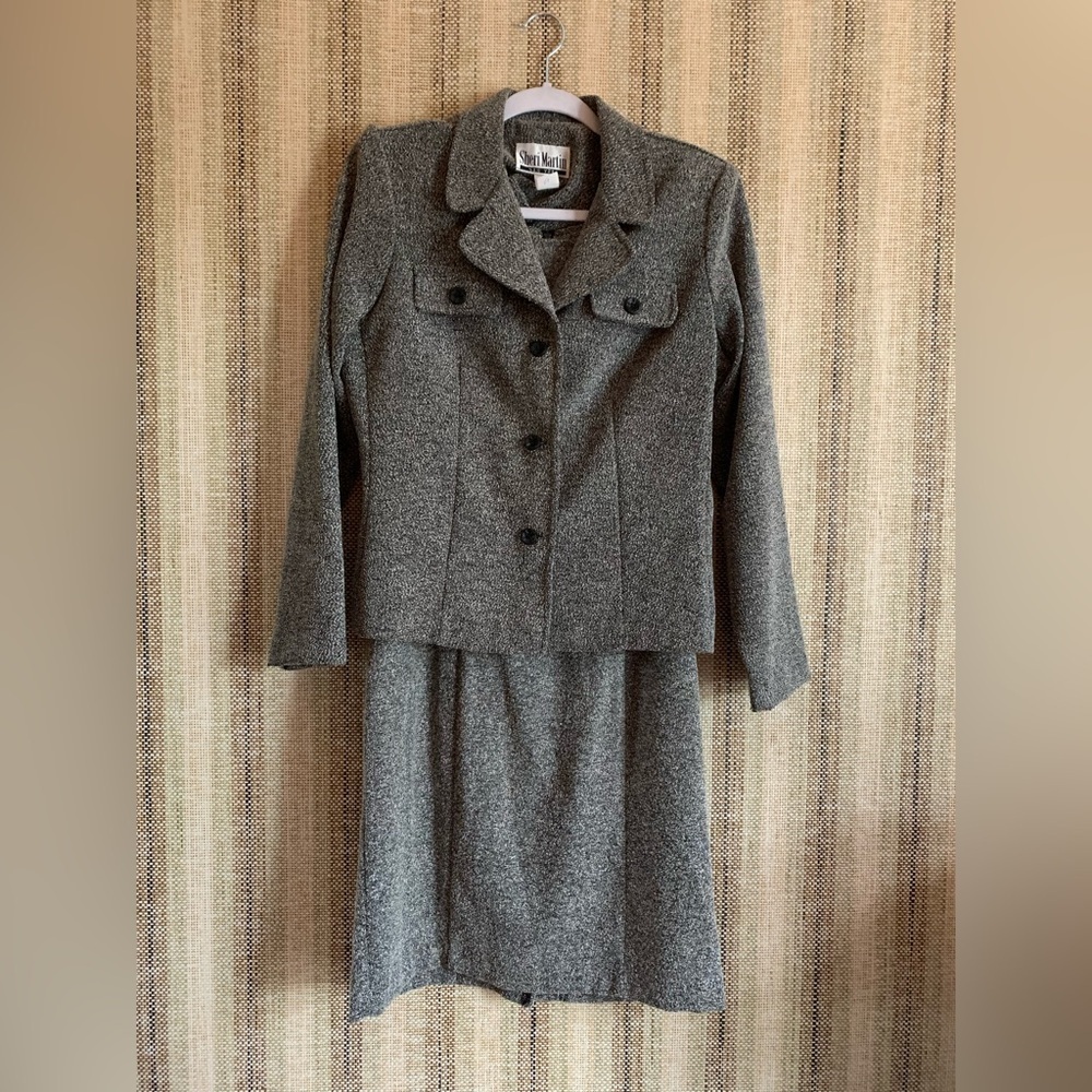 Sheri Martin New York Dress and Coat Bundle Silver Women’s Size 8 two piece